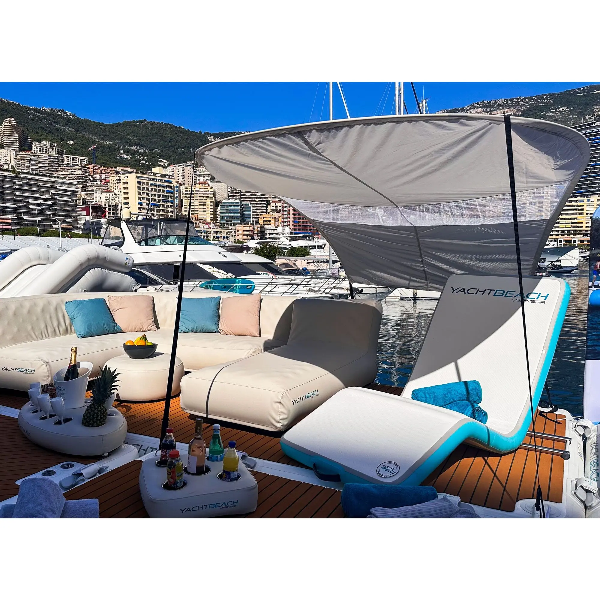 Yachtbeach Sun Roof  with 2 molded Connectors fits to all YB Platform, Docks, Pool or Sunbed