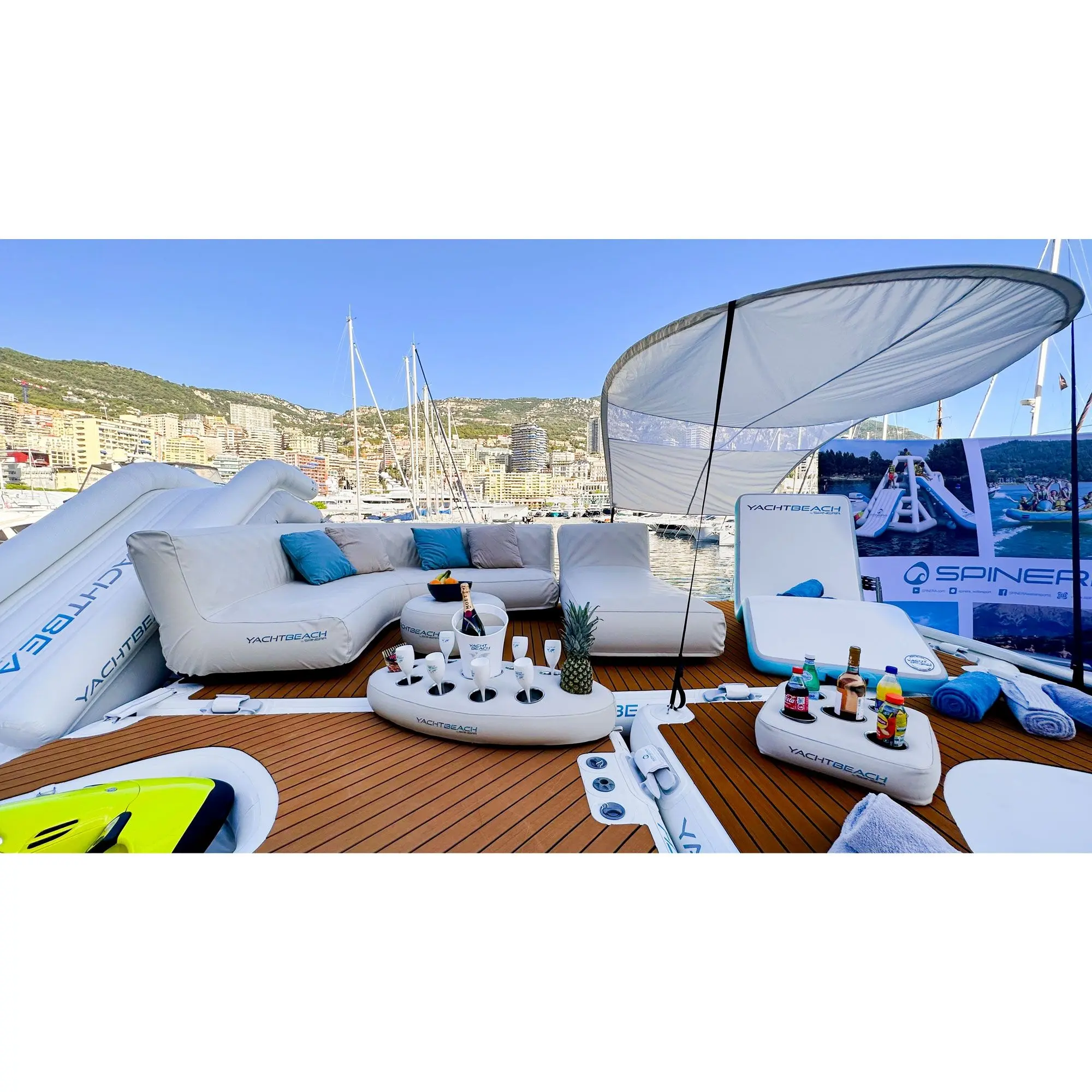 Yachtbeach Sun Roof  with 2 molded Connectors fits to all YB Platform, Docks, Pool or Sunbed